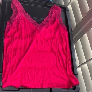 Soma raspberry pink  Lace v neck Camisole L